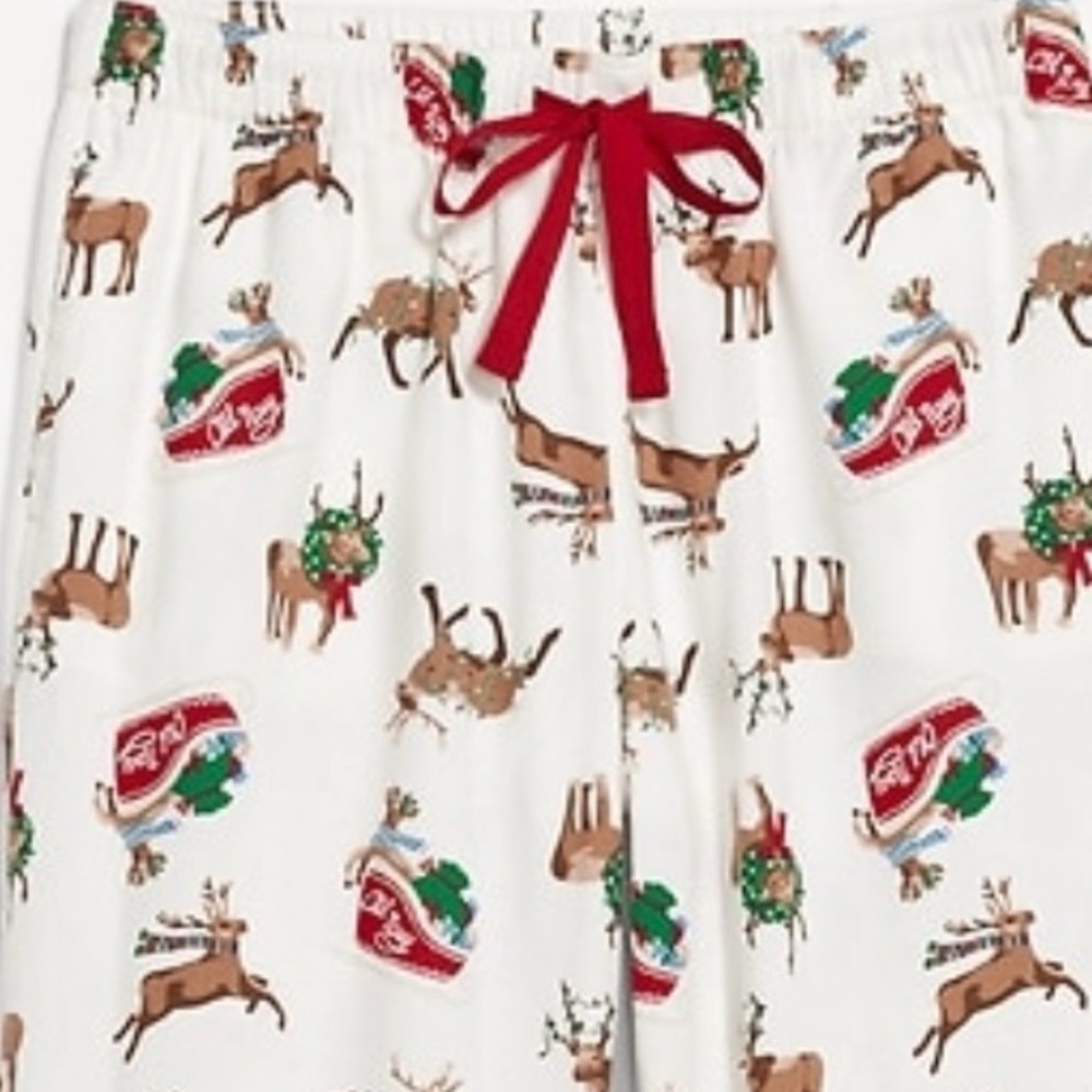 Old Navy Christmas Reindeer Mid-Rise Pajama Pants NWT